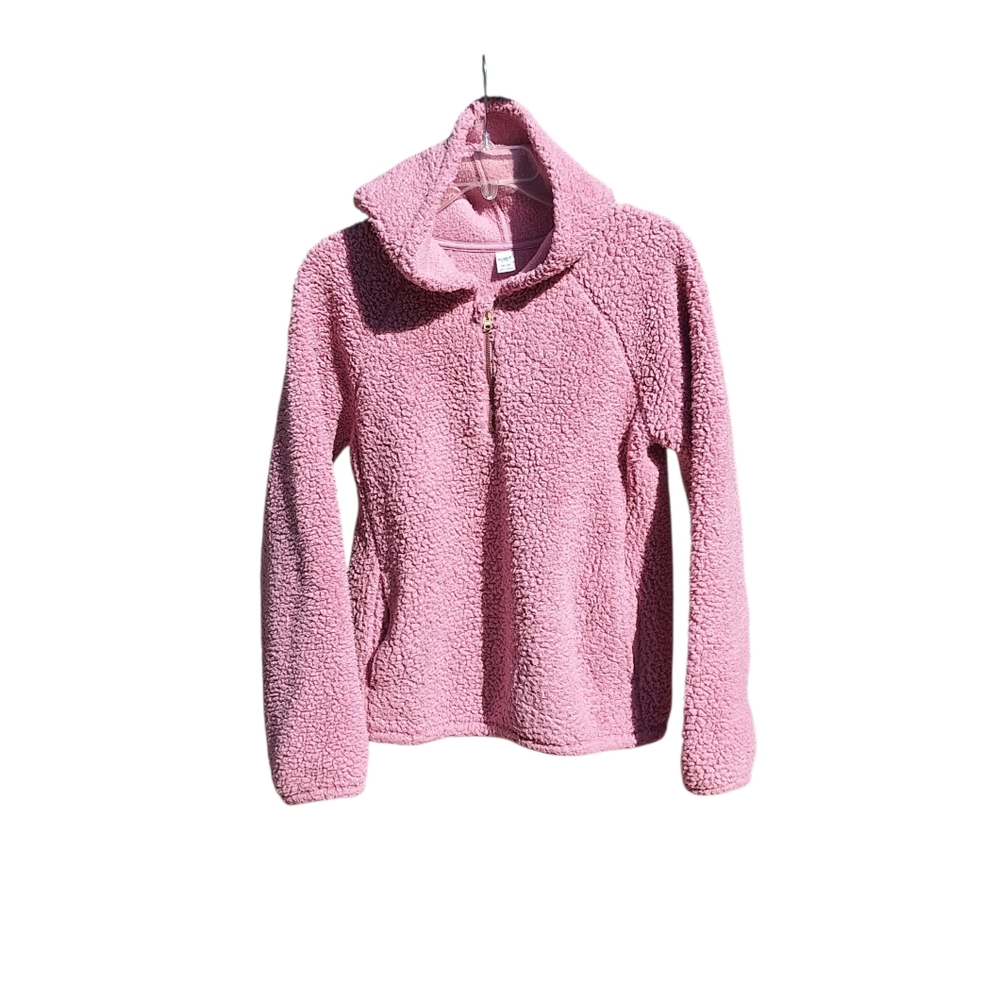 Old Navy Pink Fleece Hoodie Teddy Hooded Sweatshirt Pocket Kids XXL Womens XS